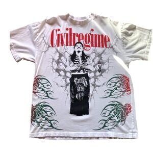 Civil Regime LWO Dominik Mysterio Heir to Heat Oversized Tee White Mens Medium